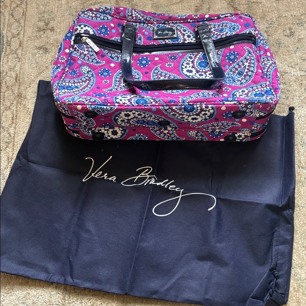 Vera Bradley Attaché Travel Companion Luggage Bag Boysenberry - Picture 12 of 12